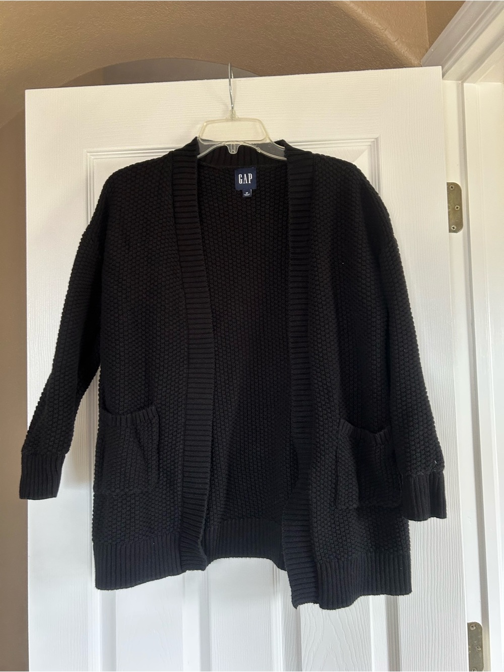 GAP Black Chunky Open-Front Cardigan